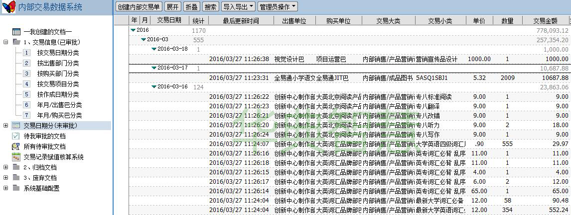   內部交易管理系統